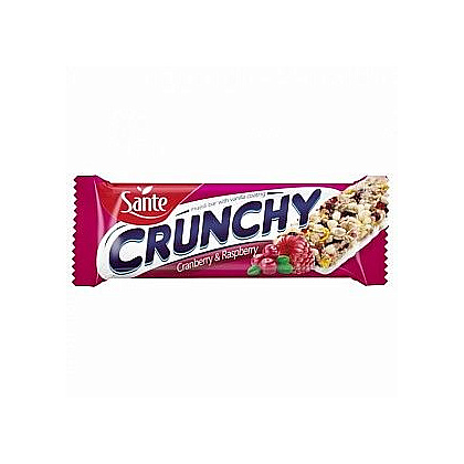 Батончик мюсли "Sante Crunchy" с клюквой и малиной в йогуртовой глазури , 40 г