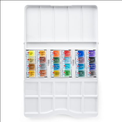 Краски акварельные "Белые ночи Путешествия", набор 24 цвета, кюветы