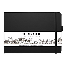 Скетчбук "Sketchmarker", 21x14.8 см, 140 г/м2, 80 листов, черный пейзаж