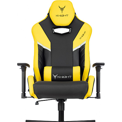 Кресло игровое Бюрократ Knight Thunder 5X экокожа, черный, желтый, металл - 9