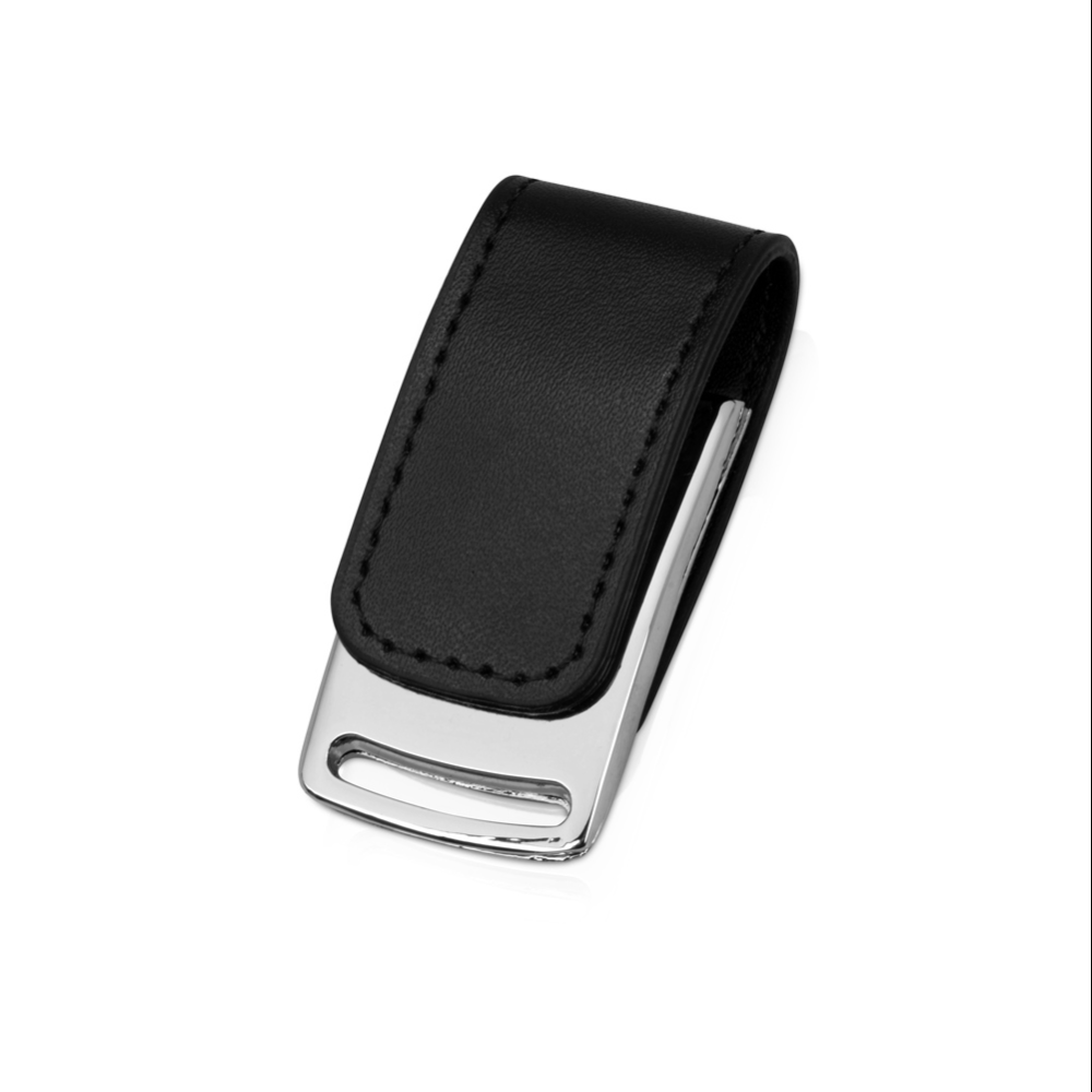 USB Flash 2.0 32 Gb VDL-014, метал, кож.зам., черный  - 3