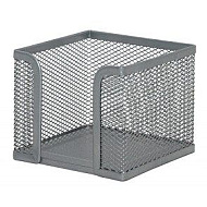 Бокс для бумаги для заметок, 95x80x95 мм, пустой, серебристый