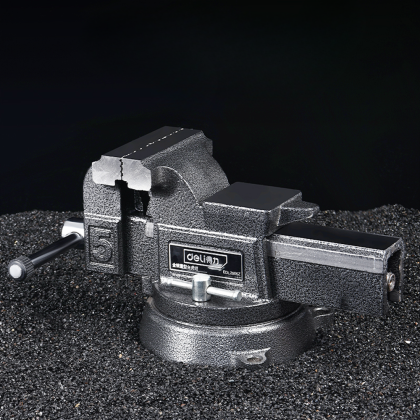 Тиски стальные Deli YS EDL2905Z, поворотные, с наковальней, 5"-125 мм - 2