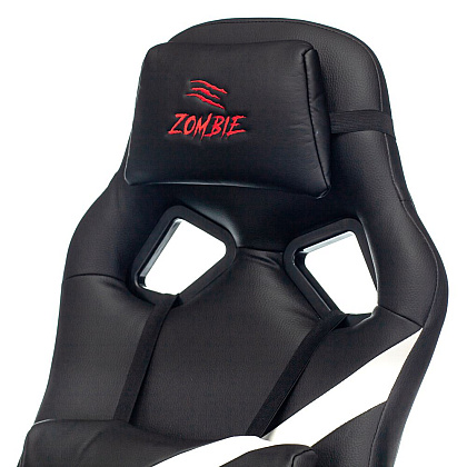 Кресло игровое "Zombie DRIVER", экокожа, пластик, черный, белый - 8