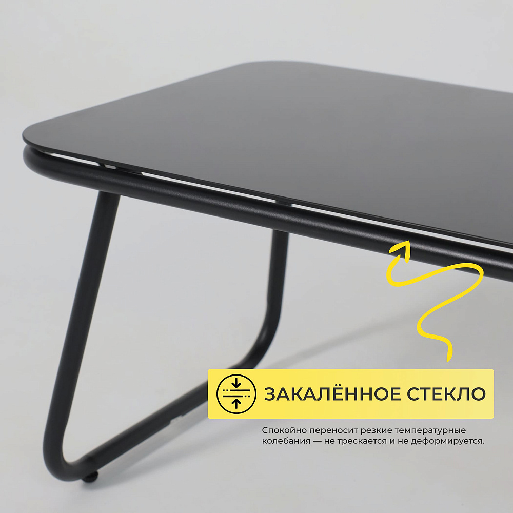 Комплект мебели садовой AksHome GARDENIA (кресло  2 шт, диван 1 шт, стол 1 шт), черный - 8
