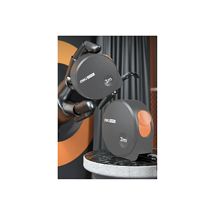 Рулетка Deli HS HT8316C, 3м х 16 мм, Soft Touch, оранжевый - 5