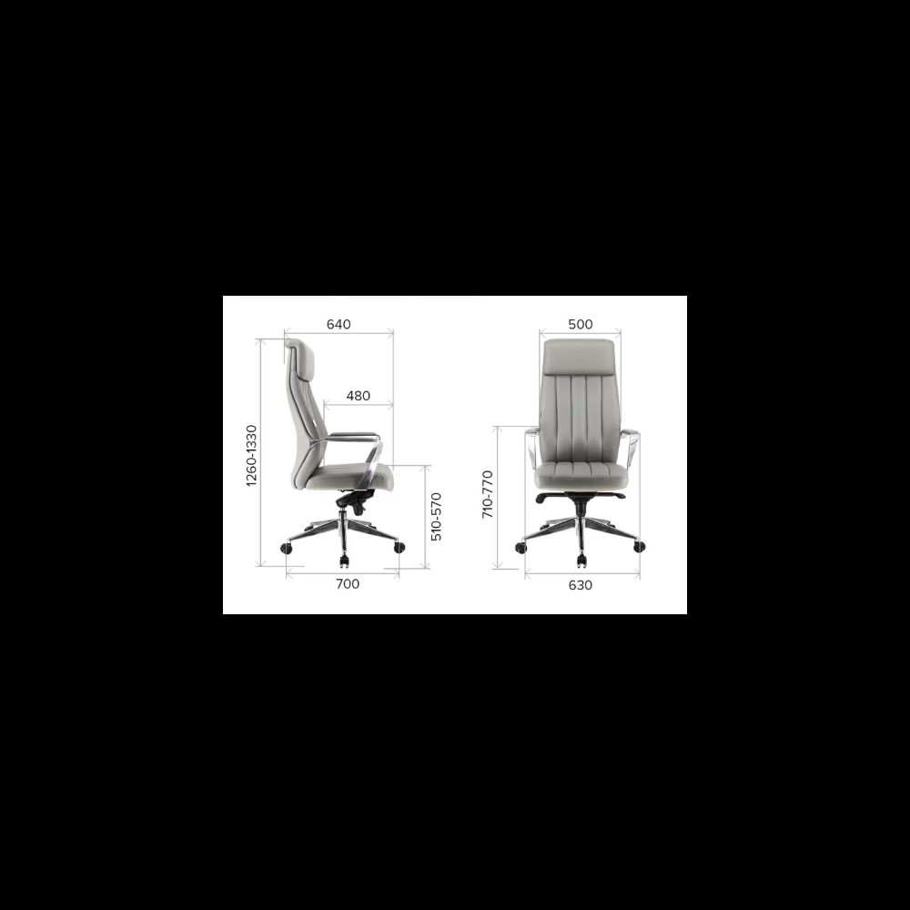 Кресло компьютерное EVERPROF Tokyo, экокожа, серый, металл - 4