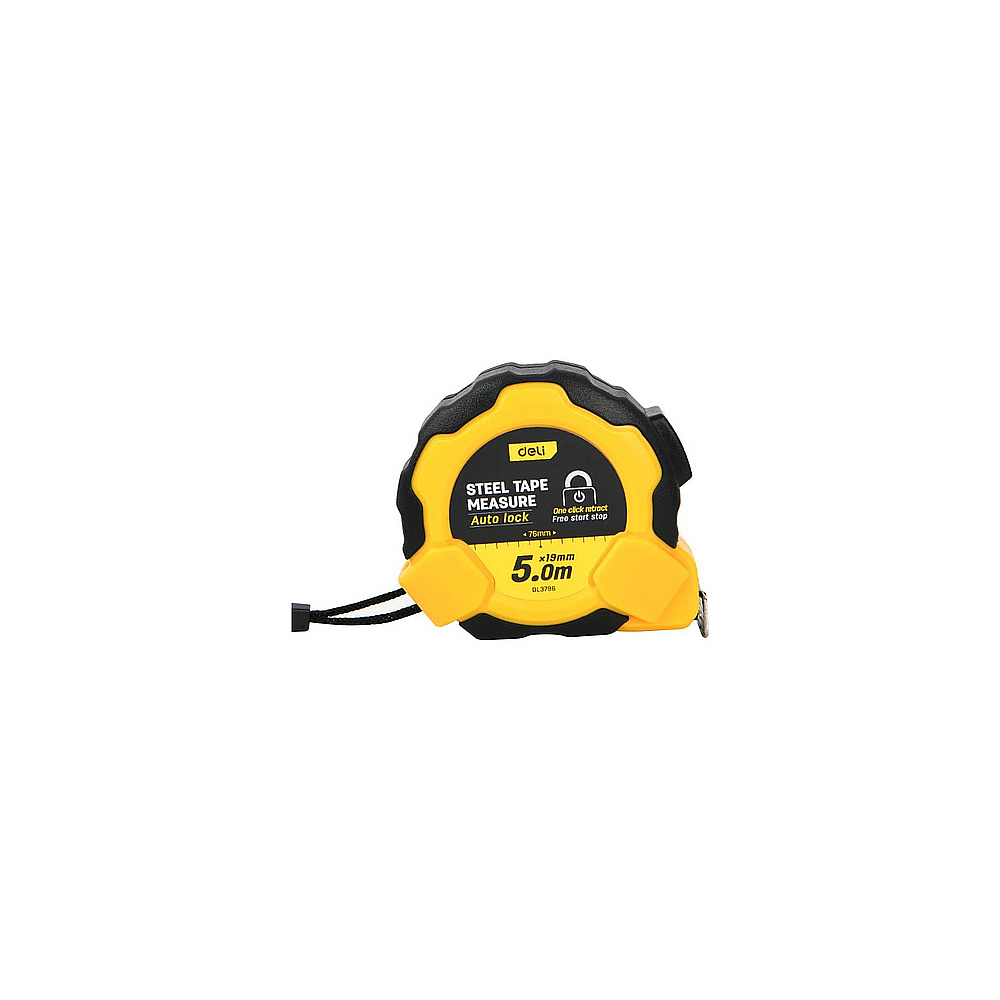 Рулетка Deli YS EDL3796, 5 м х 19 мм, желтый, черный