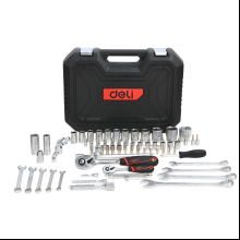 Набор инструмента 1/4", 1/2" Deli RS EDQ45082, 82 шт