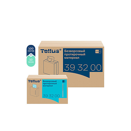 Протирочный материал нетканый Tellus, безворсовый, 1 слой, 100 листов, WM5 - 5