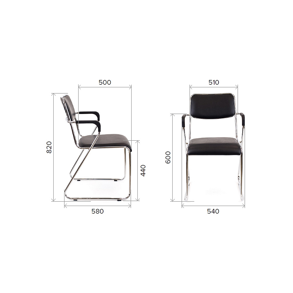 Стул для посетителей EVERPROF "Fix Plus", ткань, металл, серый - 3