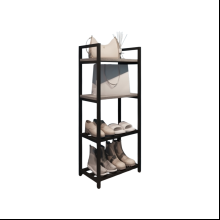 Обувница ALLERD 2+2 RION, черный муар, 440х250х1030, бетон