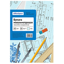 Бумага миллиметровая OfficeSpace, А4