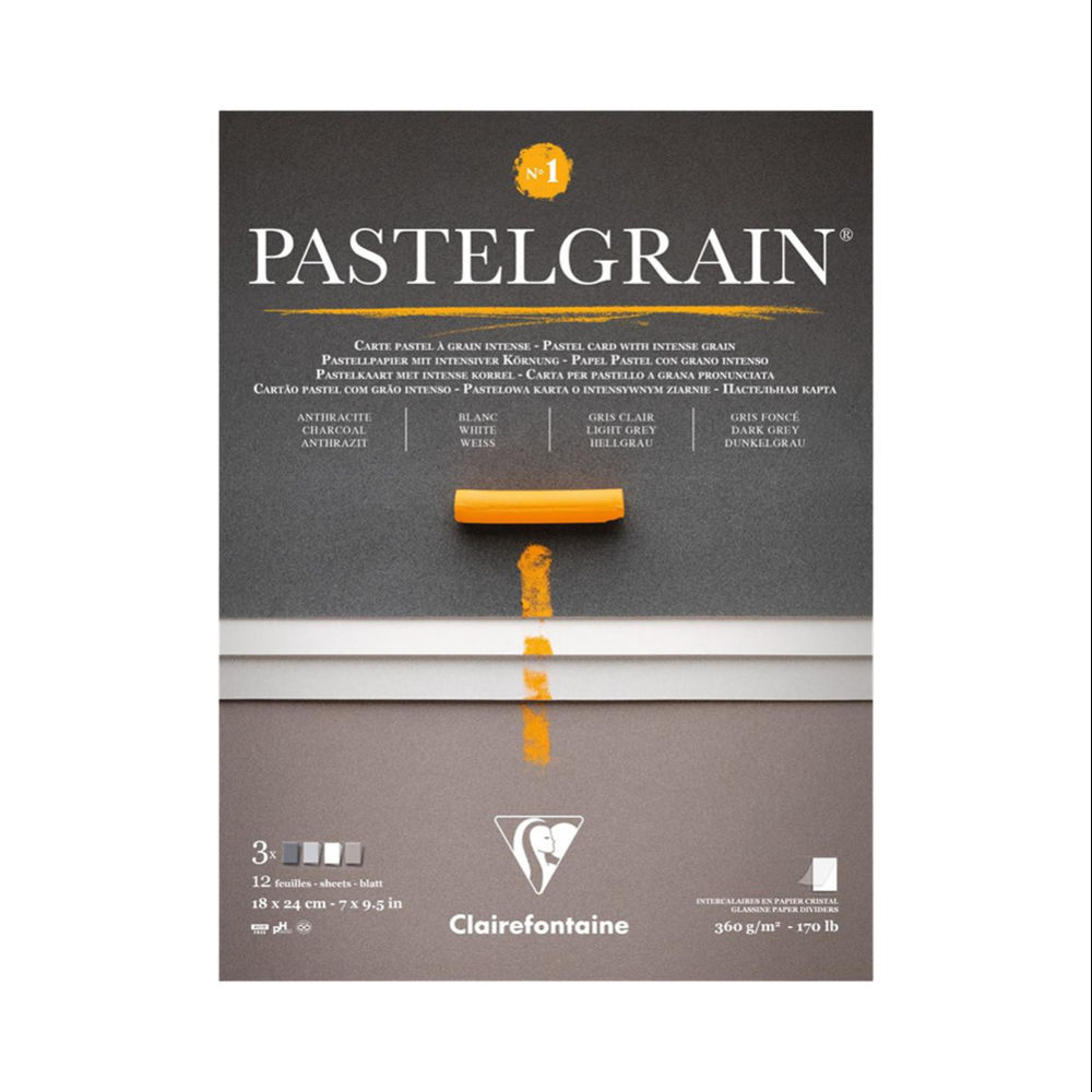 Блок бумаги для пастели "PastelGrain" 4 оттенка, 18х24см, 360 г, 12 листов, №1