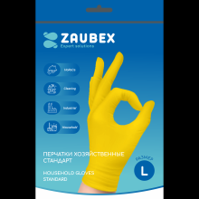 Перчатки латексные хозяйственные "Zaubex", желтый