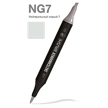 Маркер перманентный двусторонний "Sketchmarker Brush", NG7 нейтральный серый 7