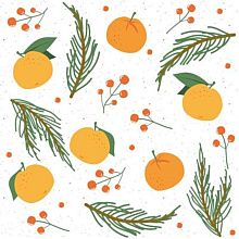Бумага декоративная в рулоне "Мандарины"