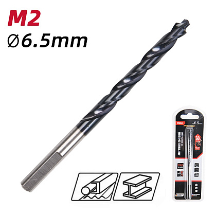 Сверло по металлу Deli RS EDH-MHZ065-E4, 6.5 мм, DIN 338, HSS-TiN - 2