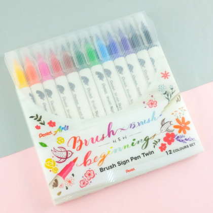 Маркер-кисть "Brush Sign pen twin", 12 шт - 9