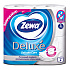 Бумага туалетная "Zewa Deluxe", 3 слоя, 4 рулона