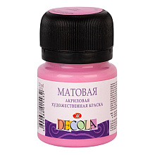 Краска акриловая матовая "Декола", 322 розовая, 20 мл., банка