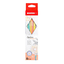 Карандаш простой Kores "Grafitos Style Pastel", HB, с ластиком, ассорти