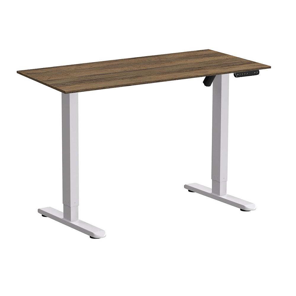 Стол с электроприводом WellDesk Basic 1300x675х18 белый/дуб санта-фе винтаж (9191460+9178196)