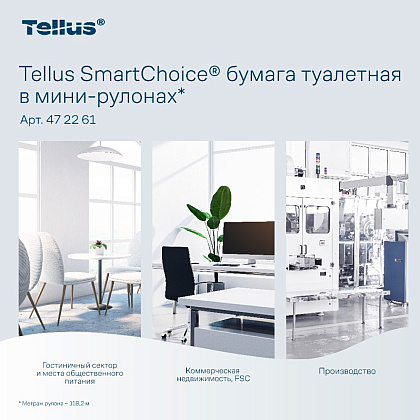 Бумага туалетная Tellus Комфорт TP9 SmartChoice, в мини-рулонах, 118,2 м, 2 слоя - 10