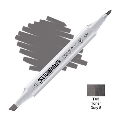 Маркер художественный "Sketchmarker", двухсторонний, TG5 серый тонированный 5