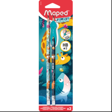 Карандаш простой Maped "Jungle fever", HB, с ластиком, 2 шт 