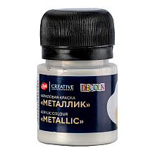 Краска акриловая металлик "Декола", 961 светлое серебро, 20 мл., банка