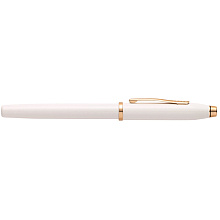 Ручка перьевая Cross "Century II Pearlescent White Lacquer", M, синий, жемчужный, розовое золото, патрон черный