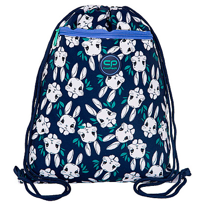 Мешок для обуви CoolPack "Bunnyland", 42.5x32.5 см, полиэстер, темно-синий, белый