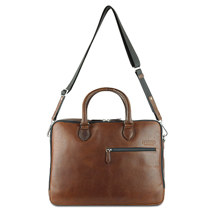 Портфель для документов "Don Valentino", кожа, коричневый - 7