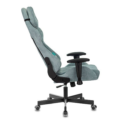 Кресло игровое Бюрократ VIKING "KNIGHT LT28 FABRIC", ткань, металл, серо-голубой  - 4