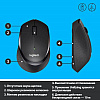 Мышь Logitech "M330 Silent Plus", беспроводная, черный - 6