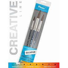 Набор кистей для рисования "Pinax Creative", синтетика, 3 шт