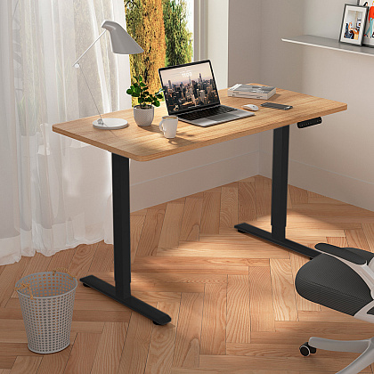 Стол с электроприводом WellDesk Prime 1300x675х18 черный/акация лэйкленд (9191461+9072453) - 4