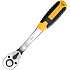 Ключ-трещотка Deli RS EDL2324 1/4", 150 мм, 72 зуба, черный, желтый