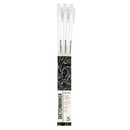 Ручка капиллярная "Sketchmarker", 0.6 мм, 3 шт, белый - 6