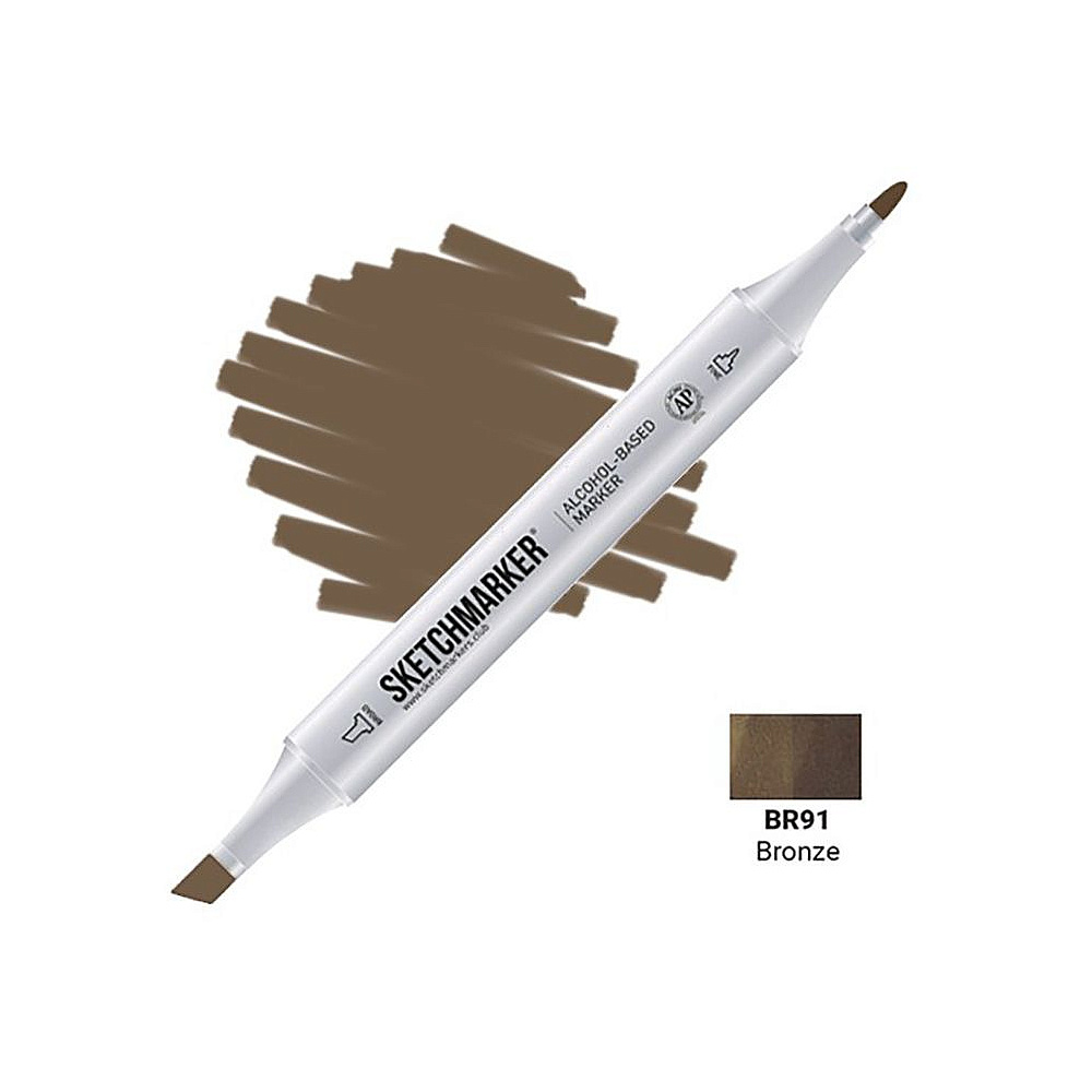 Маркер перманентный двусторонний "Sketchmarker", BR91 бронзовый