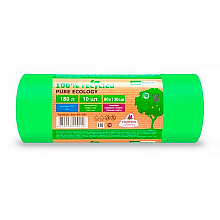 Мешки для мусора ПВД Mirpack "PURE ECOLOGY Био", 40 мкм, 180 л, 10 шт/упак 