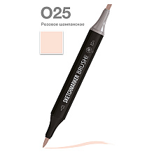 Маркер перманентный двусторонний "Sketchmarker Brush", O25 розовое шампанское