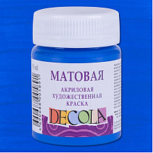 Краска акриловая матовая "Декола", 515 синяя, 50 мл., банка