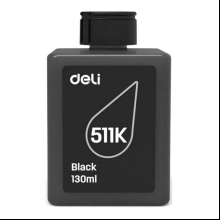 Чернила Deli 511K, 130 мл, черный