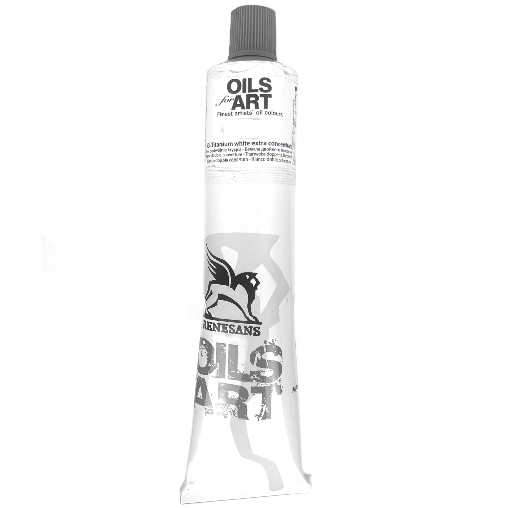 Краски масляные Renesans "Oils for art", 01 белила цинковые, 140 мл, туба