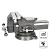 Тиски стальные Deli YS EDL2904Z, поворотные, с наковальней, 4"-100 мм - 7