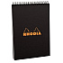 Блокнот "Rhodia" на пружине, A5, 80 листов, клетка, черный