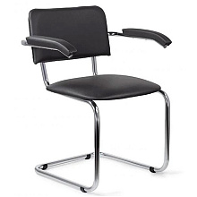 Стул для посетителей SitUp "Сильвия", кожзам, металл, черный