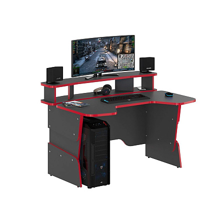 Стол компьютерный игровой "Skill STG 1390", антрацит, красный - 3